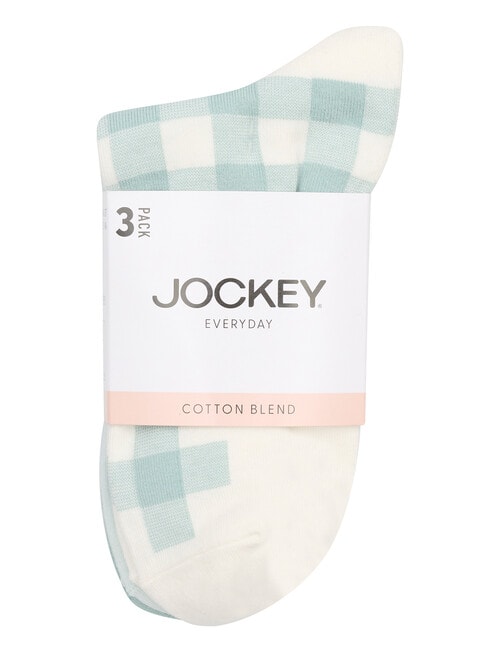 Jockey Woman Pattern Cotton Anklet Socks, 3-Pack, Crisp, Sage Whisper & Mermaid Ave product photo