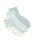Jockey Woman Pattern Cotton Anklet Socks, 3-Pack, Crisp, Sage Whisper & Mermaid Ave product photo View 02 S