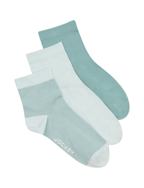 Jockey Woman Comfort Classic Bamboo Anklet Socks, 3-Pack, Sage Whisper & Gumleaf product photo View 02 L