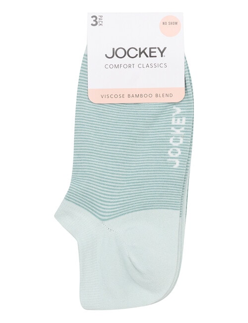 Jockey Woman Comfort Classic Bamboo No Show Socks, 3-Pack, Sage Whisper & Gumleaf product photo