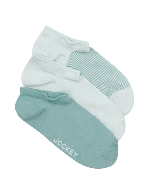 Jockey Woman Comfort Classic Bamboo No Show Socks, 3-Pack, Sage Whisper & Gumleaf product photo View 02 L