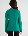 Ella J Merino Crew Neck Jumper, Emerald product photo View 02 S