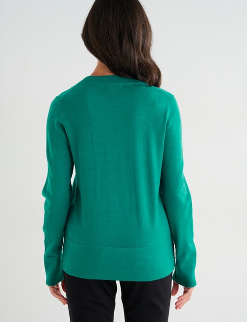 Ella J Merino Crew Neck Jumper, Emerald product photo View 02 L