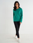 Ella J Merino Crew Neck Jumper, Emerald product photo View 03 S