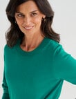 Ella J Merino Crew Neck Jumper, Emerald product photo View 05 S