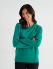 Ella J Merino Crew Neck Jumper, Emerald product photo View 06 S