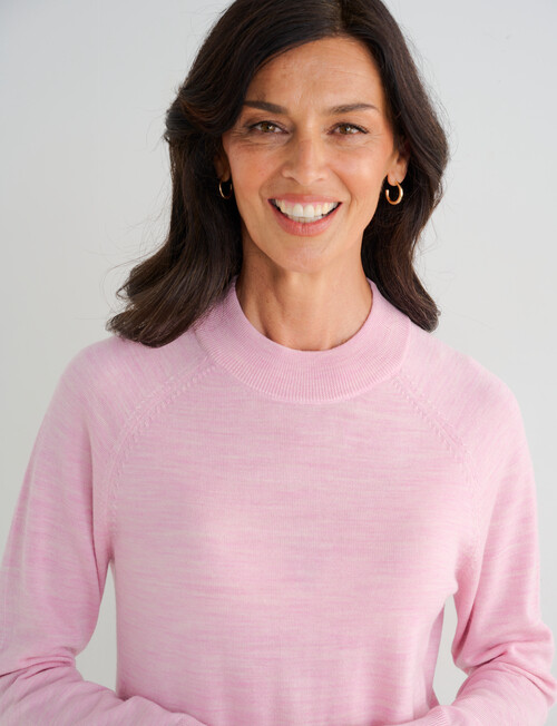 Ella J Merino Turtle Neck Jumper, Pale Pink product photo