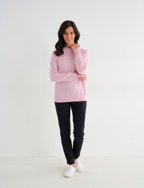 Ella J Merino Turtle Neck Jumper, Pale Pink product photo View 03 L