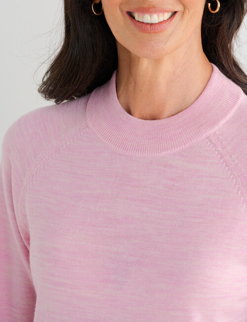 Ella J Merino Turtle Neck Jumper, Pale Pink product photo View 04 L