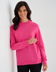 Ella J Merino Turtle Neck Jumper, Fuchsia product photo
