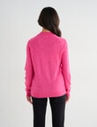 Ella J Merino Turtle Neck Jumper, Fuchsia product photo View 02 S