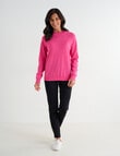 Ella J Merino Turtle Neck Jumper, Fuchsia product photo View 03 S