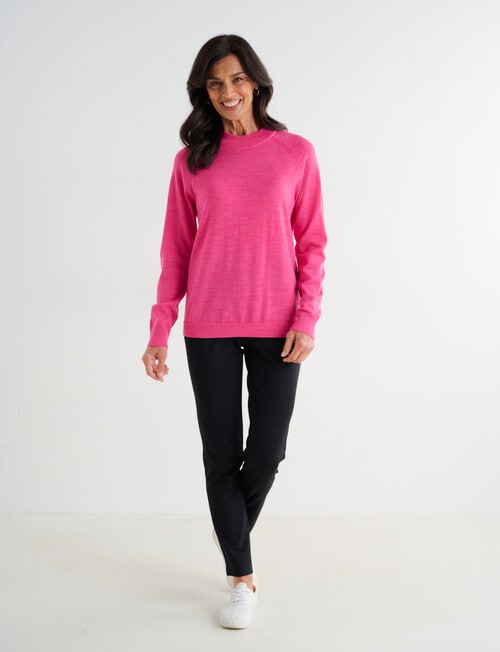 Ella J Merino Turtle Neck Jumper, Fuchsia product photo View 03 L
