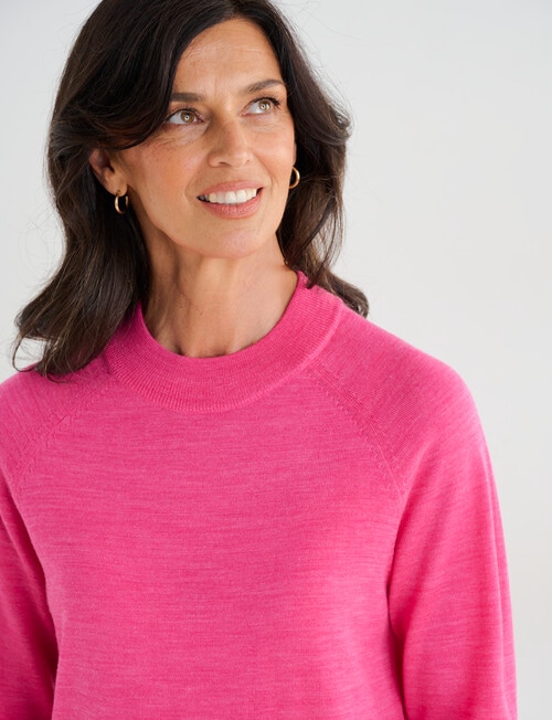 Ella J Merino Turtle Neck Jumper, Fuchsia product photo View 04 L