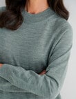 Ella J Merino Turtle Neck Jumper, Moss product photo View 04 S