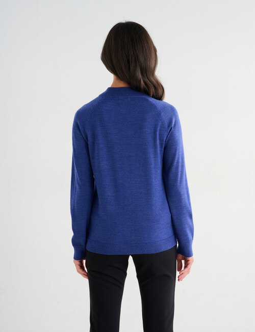 Ella J Merino Turtle Neck Jumper, Indigo product photo View 02 L