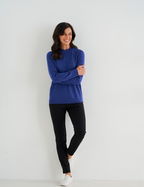 Ella J Merino Turtle Neck Jumper, Indigo product photo View 03 L