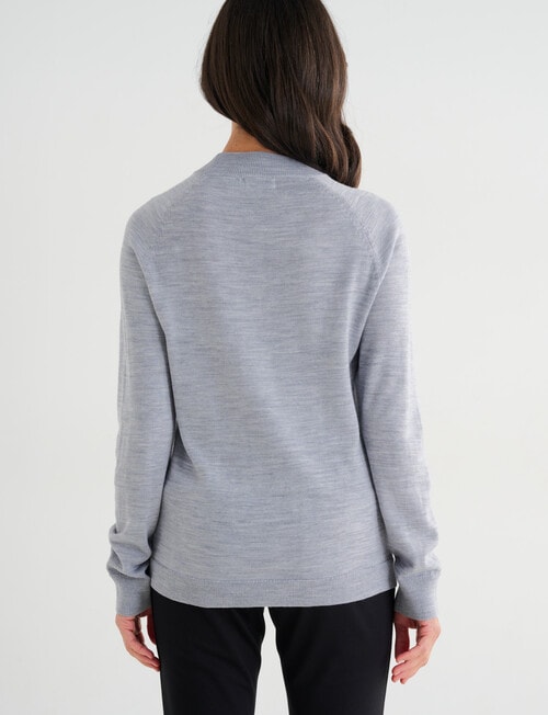 Ella J Merino Turtle Neck Jumper, Grey Marle product photo View 02 L
