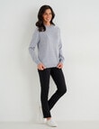 Ella J Merino Turtle Neck Jumper, Grey Marle product photo View 03 S