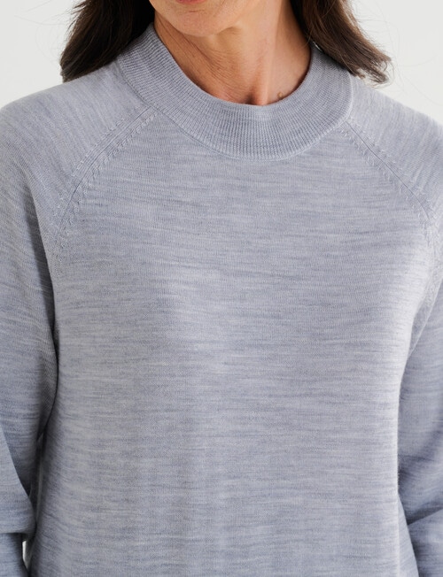 Ella J Merino Turtle Neck Jumper, Grey Marle product photo View 05 L