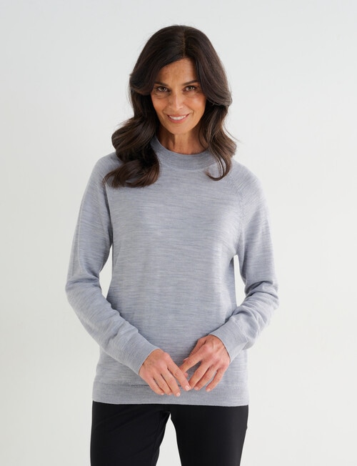 Ella J Merino Turtle Neck Jumper, Grey Marle product photo View 06 L