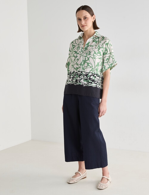 Jigsaw Nerissa Print V-Neck Top, Green product photo View 03 L