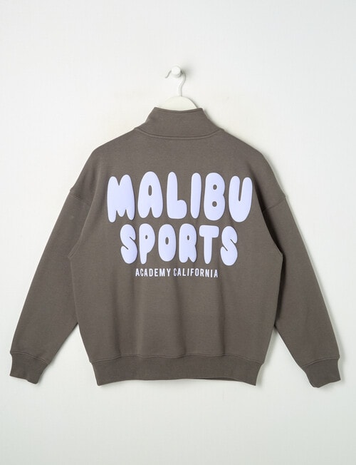 Switch Malibu Sports Oversized 1/4 Zip Sweatshirt, Charcoal & Lilac product photo View 04 L