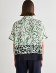 Jigsaw Nerissa Print V-Neck Top, Green product photo View 02 S