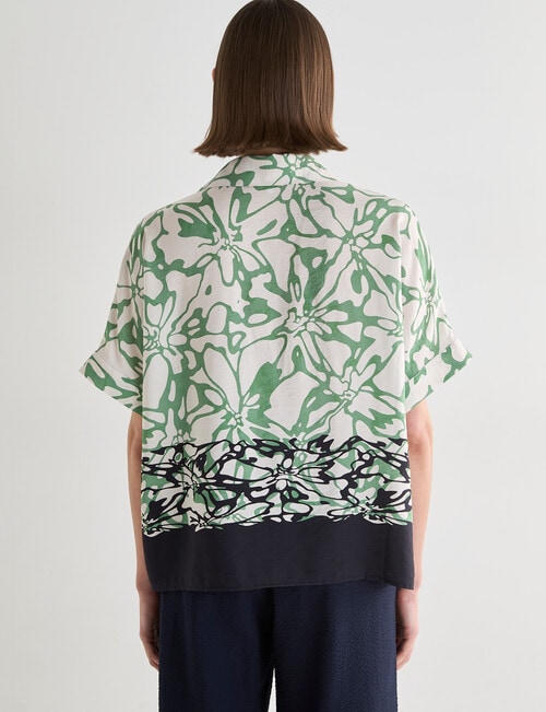 Jigsaw Nerissa Print V-Neck Top, Green product photo View 02 L