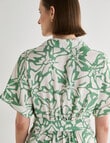 Jigsaw Nerissa V-Neck Dress, Green Print product photo View 07 S