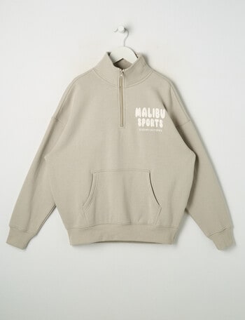 Switch Malibu Sports Oversized 1/4 Zip Sweatshirt, Stone product photo