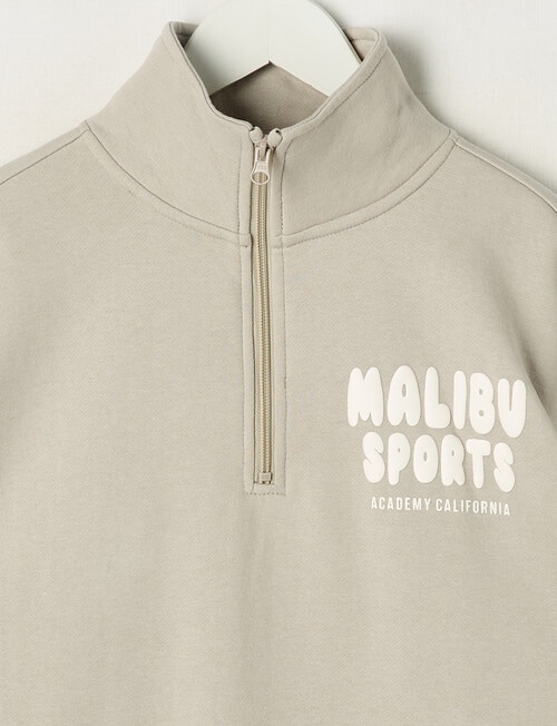 Switch Malibu Sports Oversized 1/4 Zip Sweatshirt, Stone product photo View 02 L