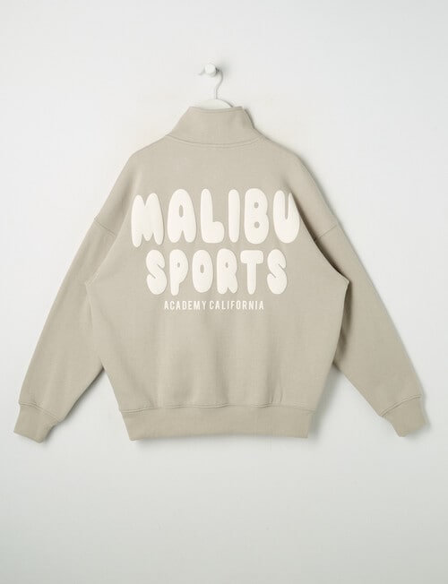 Switch Malibu Sports Oversized 1/4 Zip Sweatshirt, Stone product photo View 04 L