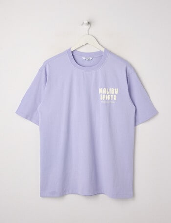 Switch Malibu Sports Short Sleeve Oversized Tee, Lilac product photo