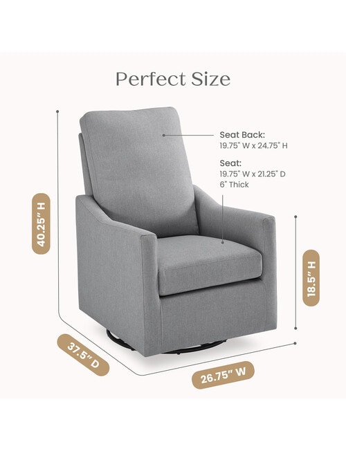 DELTA Glider Swivel Nursing Chair, Grey product photo View 06 L