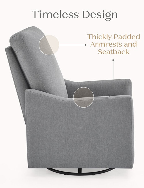DELTA Glider Swivel Nursing Chair, Grey product photo View 09 L
