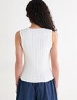 Zest Rib Tank Top, Ecru product photo View 02 S