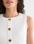 Zest Rib Tank Top, Ecru product photo View 04 S