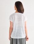 Ella J Printed Sparkle Tee, Hibiscus Print product photo View 02 S