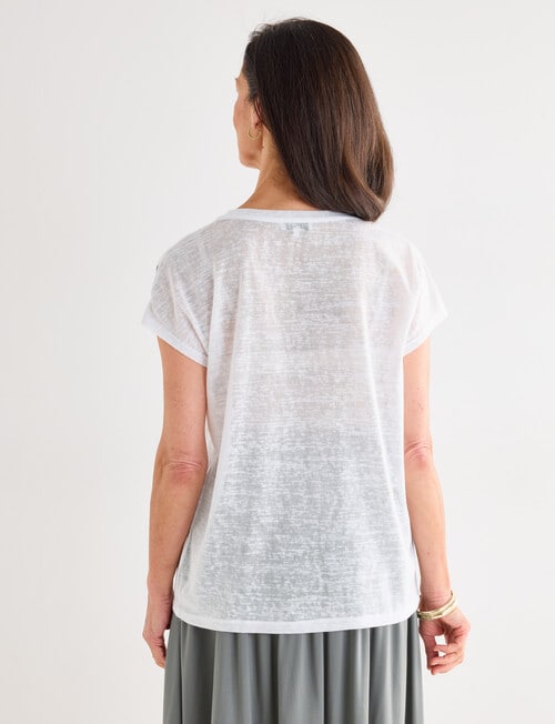 Ella J Printed Sparkle Tee, Hibiscus Print product photo View 02 L