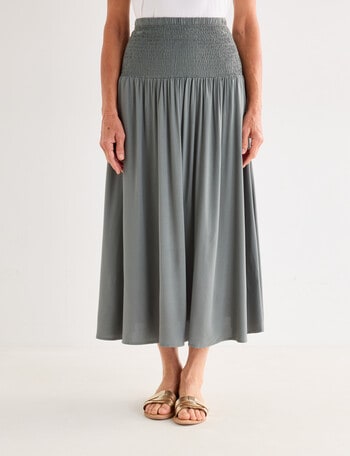 Ella J Elastic Waist Skirt, Sage product photo
