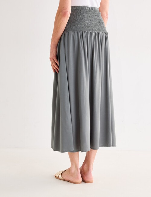 Ella J Elastic Waist Skirt, Sage product photo View 02 L