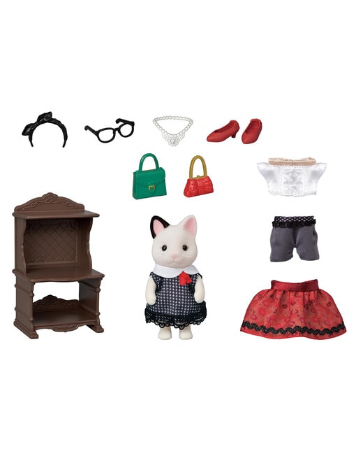 Sylvanian Families Fashion Play Set Town Girl Series Tuxedo Cat Net product photo View 04 L