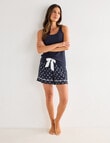 Whistle Sleep Daisy Tank & Short PJ Set, Navy, 8-18 product photo View 03 S