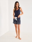 Whistle Sleep Daisy Tank & Short PJ Set, Navy, 8-18 product photo View 06 S