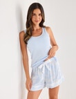 Whistle Sleep Leaf Tank & Short PJ Set, Pale Blue, 8-18 product photo