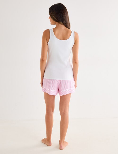 Whistle Sleep Stripe Tank & Short PJ Set, Pink, 8-18 product photo View 02 L