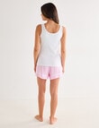 Whistle Sleep Stripe Tank & Short PJ Set, Pink, 8-18 product photo View 02 S