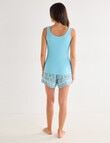 Whistle Sleep Paisley Tank & Short PJ Set, Aqua, 8-18 product photo View 02 S