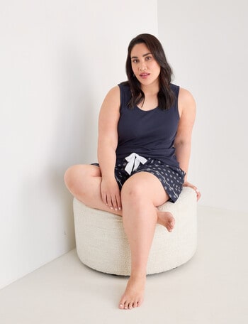 Studio Curve Sleep Daisy Tank & Short PJ Set, Navy product photo